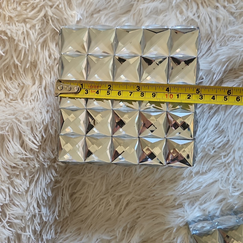 GEMSTONE BLING HOME DECOR SET PICTURE FRAME TRINKET BOXES - Picture 11 of 15